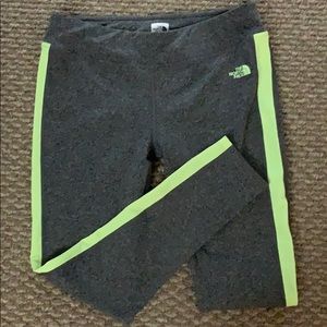 North Face Gray Leggings w/  stripe WLarge